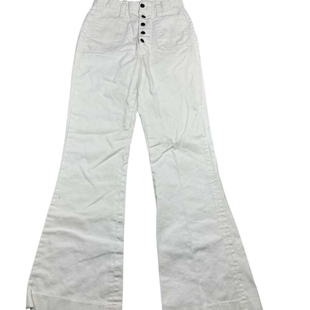 Vintage 60s/70s H.I.S flare white denim 25x32 low/mid rise USA